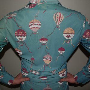 1970s DISCO men's shirt VINTAGE long sleeve long collar Air Time